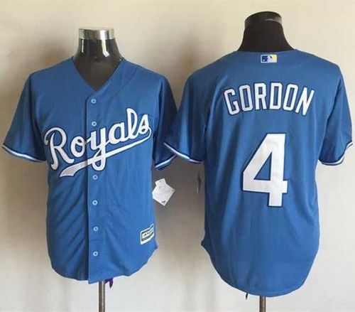 Royals #4 Alex Gordon Light Blue Alternate 1 New Cool Base Stitched MLB Jersey - Click Image to Close